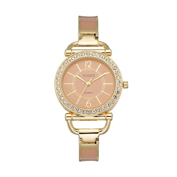 Studio Time Women's Crystal Cuff Watch