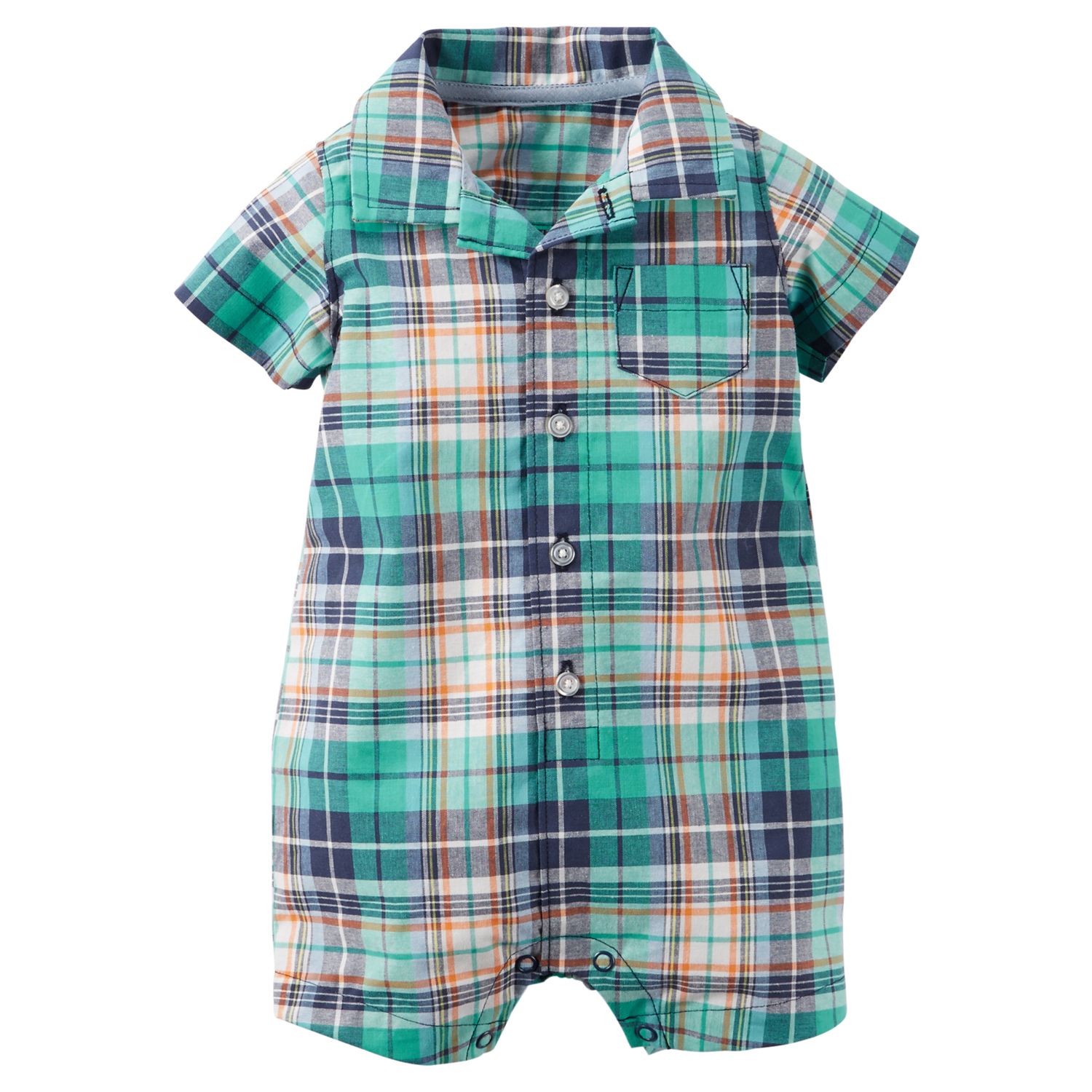 baby boy plaid romper