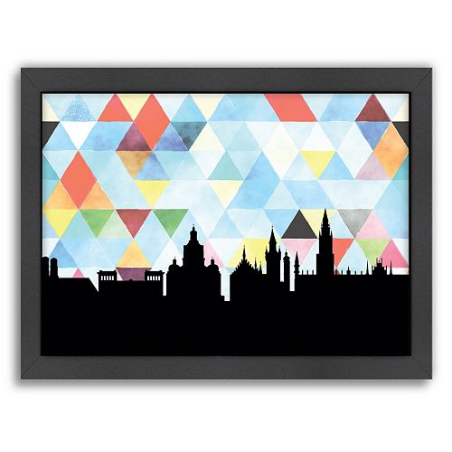 Americanflat PaperFinch Munich Skyline Framed Wall Art