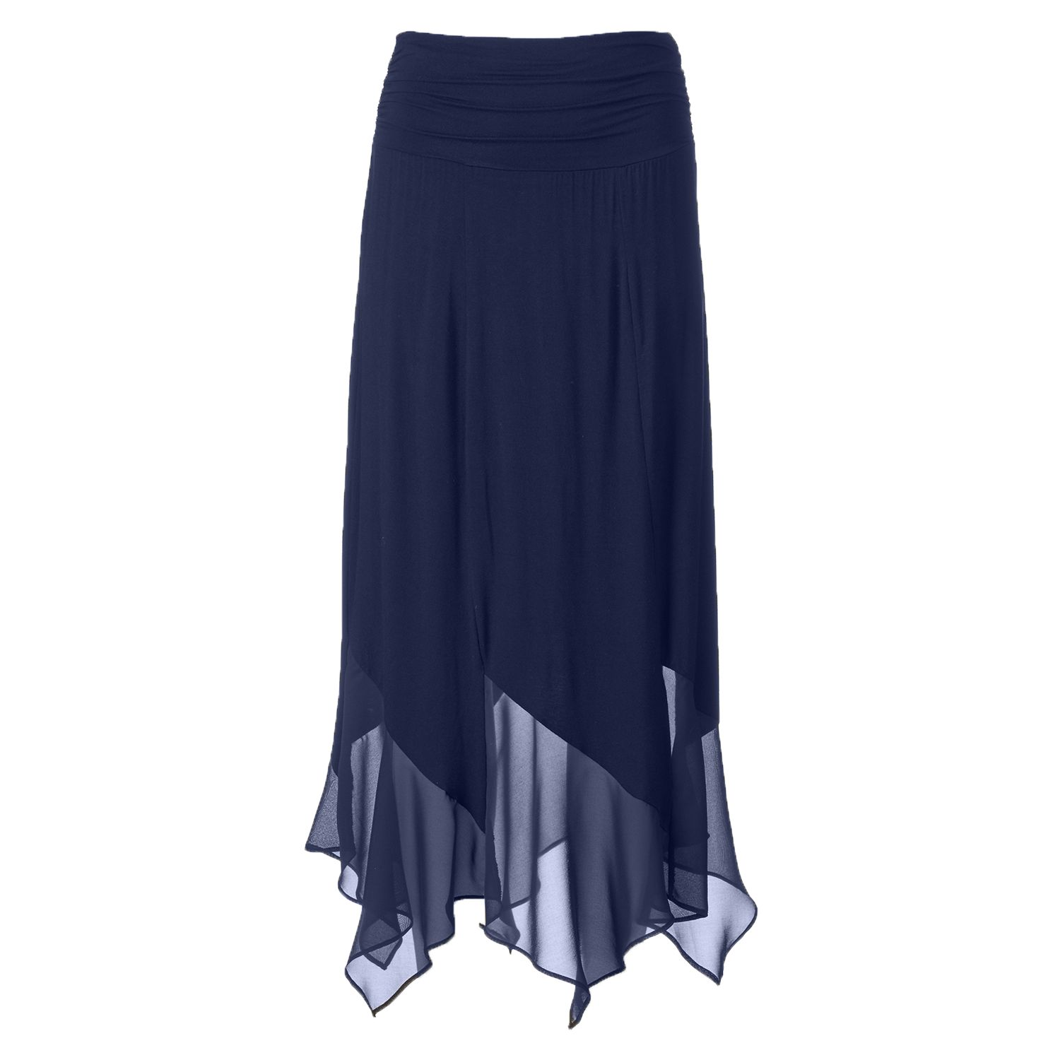 handkerchief hem midi skirt