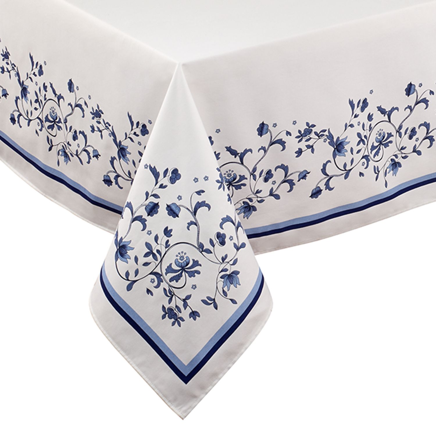 blue and white table linens