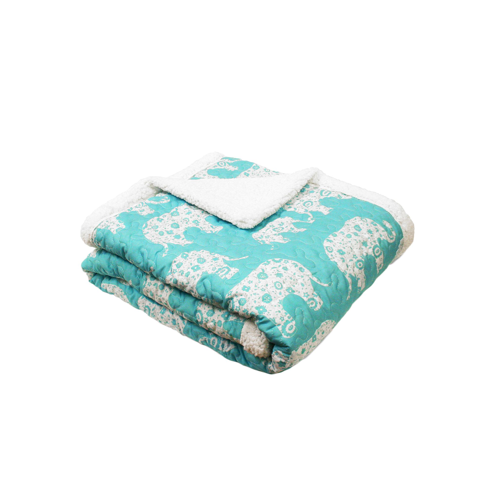 Lush Decor Elephant Parade Throw, Blue