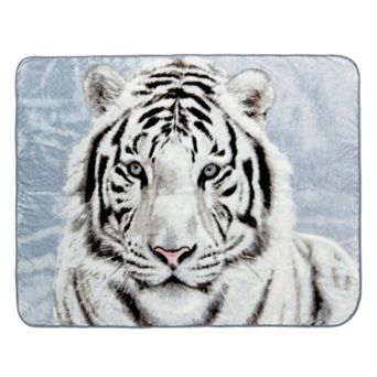 Shavel Home White Tiger Hi Pile Luxury Oversize Throw