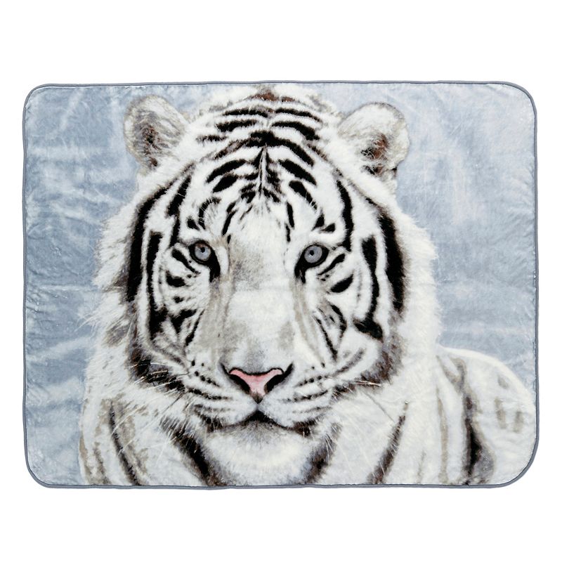 77612946 White Tiger Hi Pile Luxury Oversize Throw sku 77612946