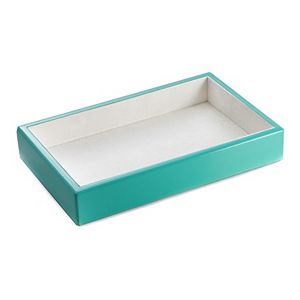 Bey-Berk Lacquered Wood Turquoise Open-Face Valet Tray