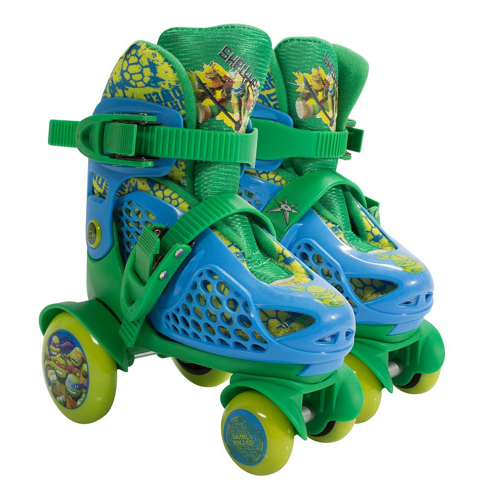 PlayWheels Teenage Mutant Ninja Turtles Kids Big Wheel Quad Roller Skates Junior Size 6-9