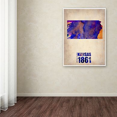 Trademark Fine Art Watercolor State & Date Canvas Wall Art