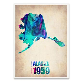 Trademark Fine Art Watercolor State & Date Canvas Wall Art