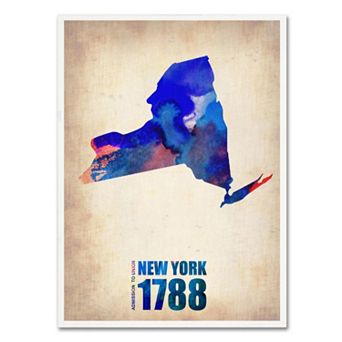 Trademark Fine Art Watercolor State & Date Canvas Wall Art