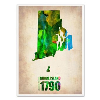 Trademark Fine Art Watercolor State & Date Canvas Wall Art