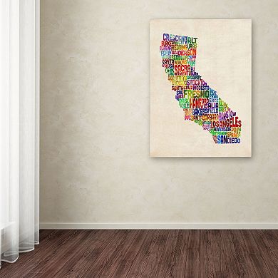 Trademark Fine Art California City Names Canvas Wall Art