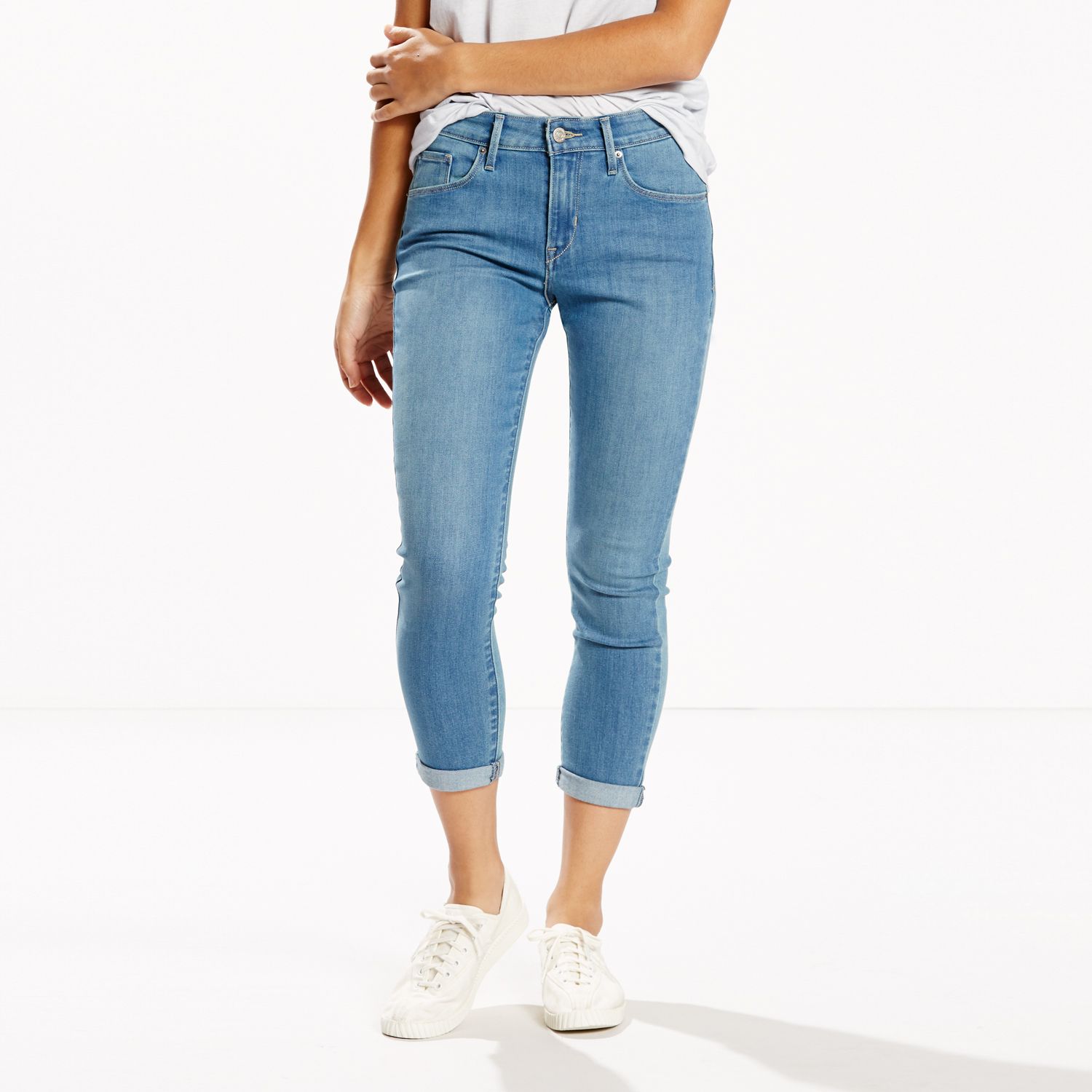 mid waist cropped jeans