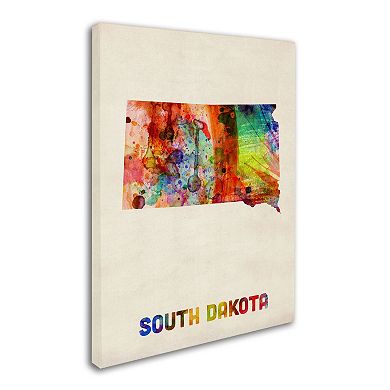 Trademark Fine Art State Watercolor Canvas Wall Art