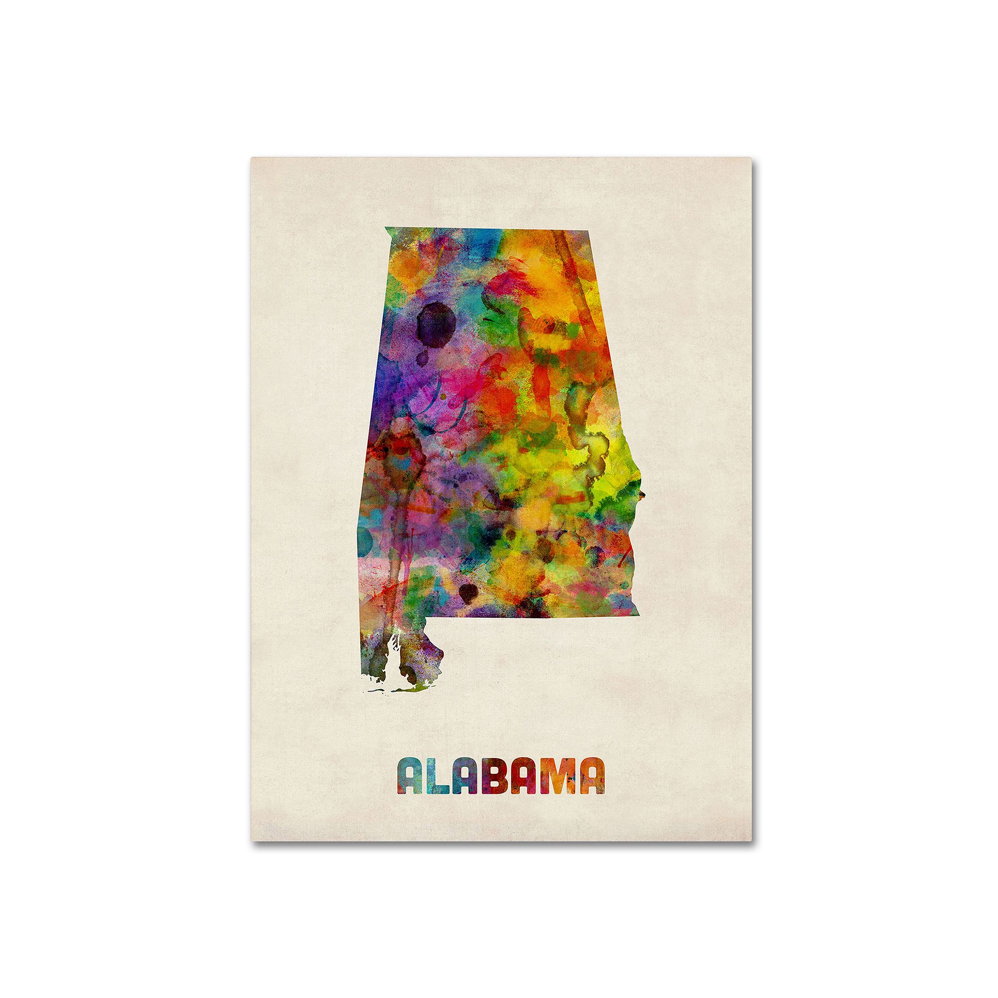 Trademark Fine Art State Watercolor Canvas Wall Art, Alabama