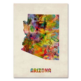 Trademark Fine Art State Watercolor Canvas Wall Art