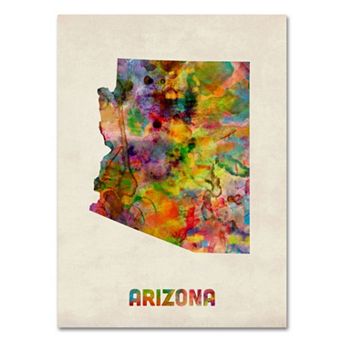 Trademark Fine Art State Watercolor Canvas Wall Art