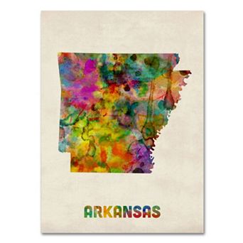Trademark Fine Art State Watercolor Canvas Wall Art