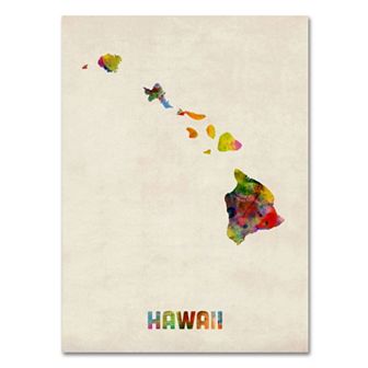 Trademark Fine Art State Watercolor Canvas Wall Art
