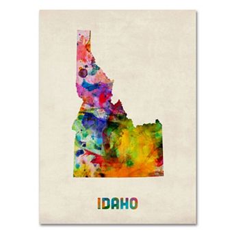 Trademark Fine Art State Watercolor Canvas Wall Art