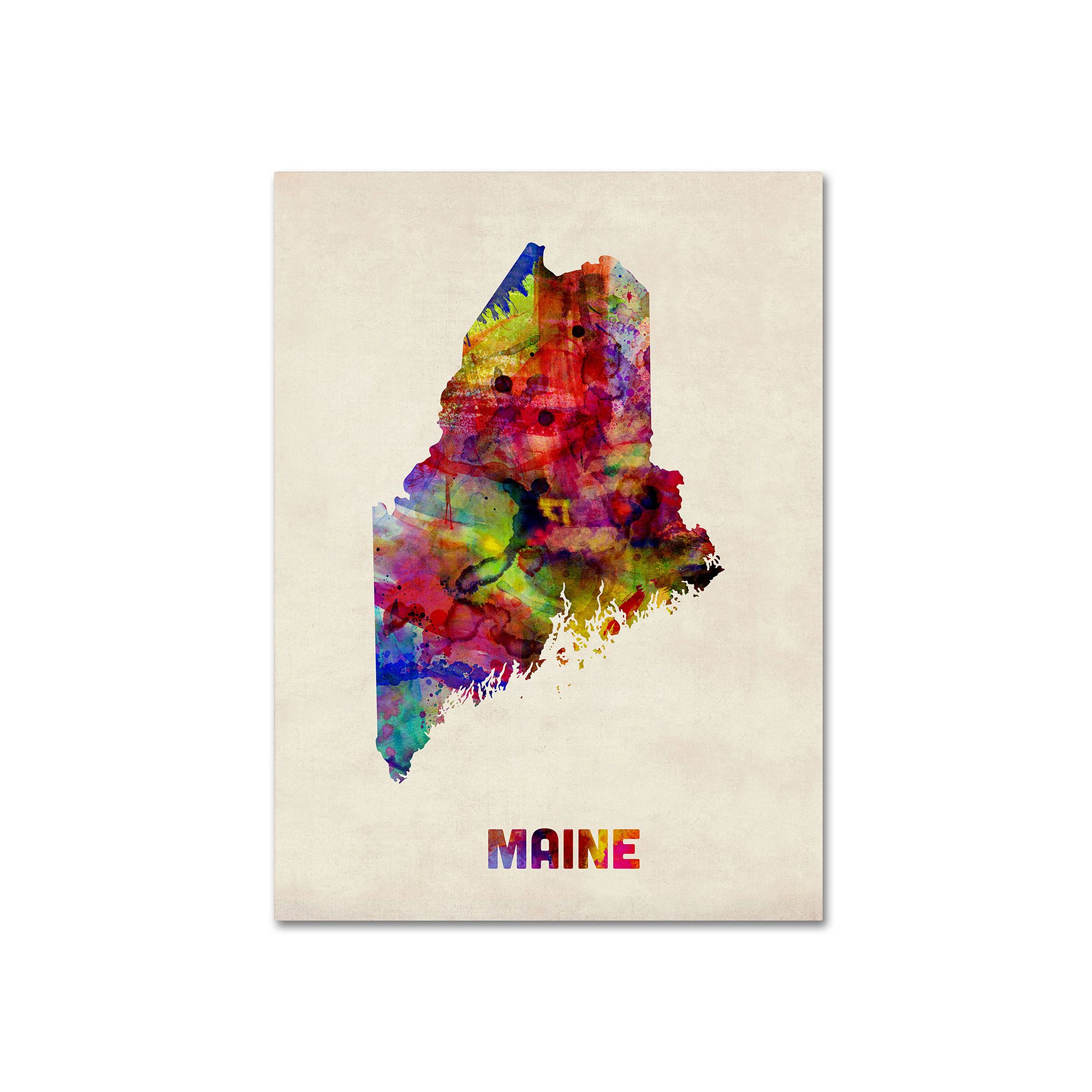 Trademark Fine Art State Watercolor Canvas Wall Art, Maine