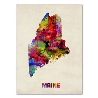 Trademark Fine Art State Watercolor Canvas Wall Art