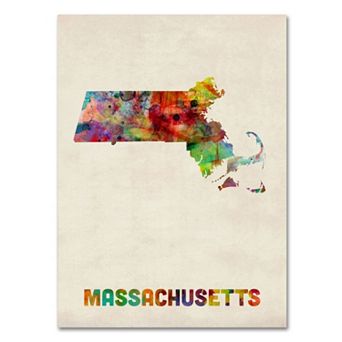 Trademark Fine Art State Watercolor Canvas Wall Art