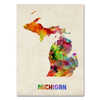 Trademark Fine Art State Watercolor Canvas Wall Art