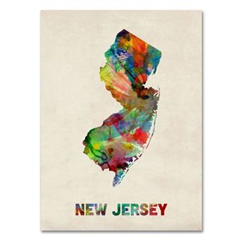 Trademark Fine Art State Watercolor Canvas Wall Art