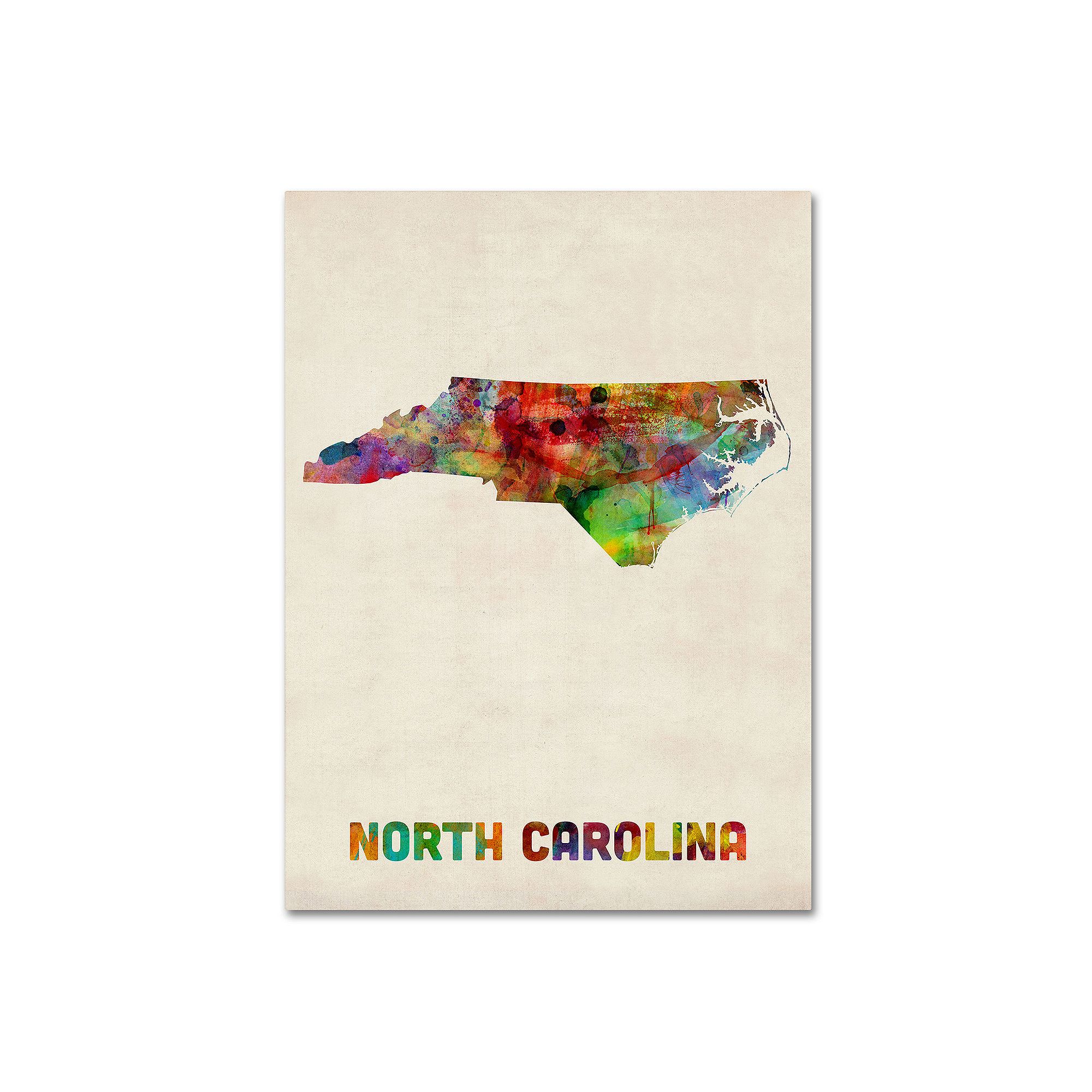 Trademark Fine Art State Watercolor Canvas Wall Art, North Carolina