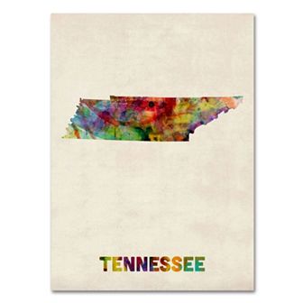 Trademark Fine Art State Watercolor Canvas Wall Art
