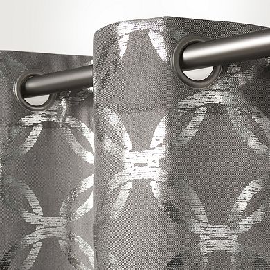 Exclusive Home Curtains Modo Metallic Geometric 2-panel Window Curtain Set