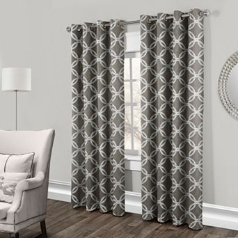 Exclusive Home Curtains Modo Metallic Geometric 2-panel Window Curtain Set