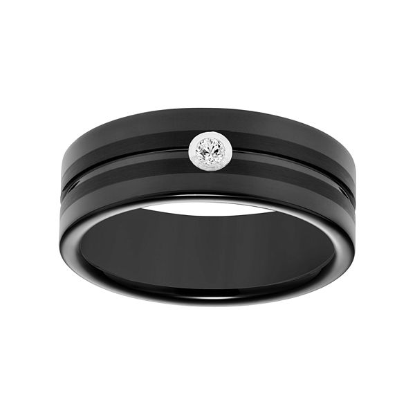 kohls mens black wedding bands