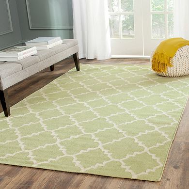 Safavieh Dhurries Diamond Quatrefoil Handwoven Flatweave Wool Rug