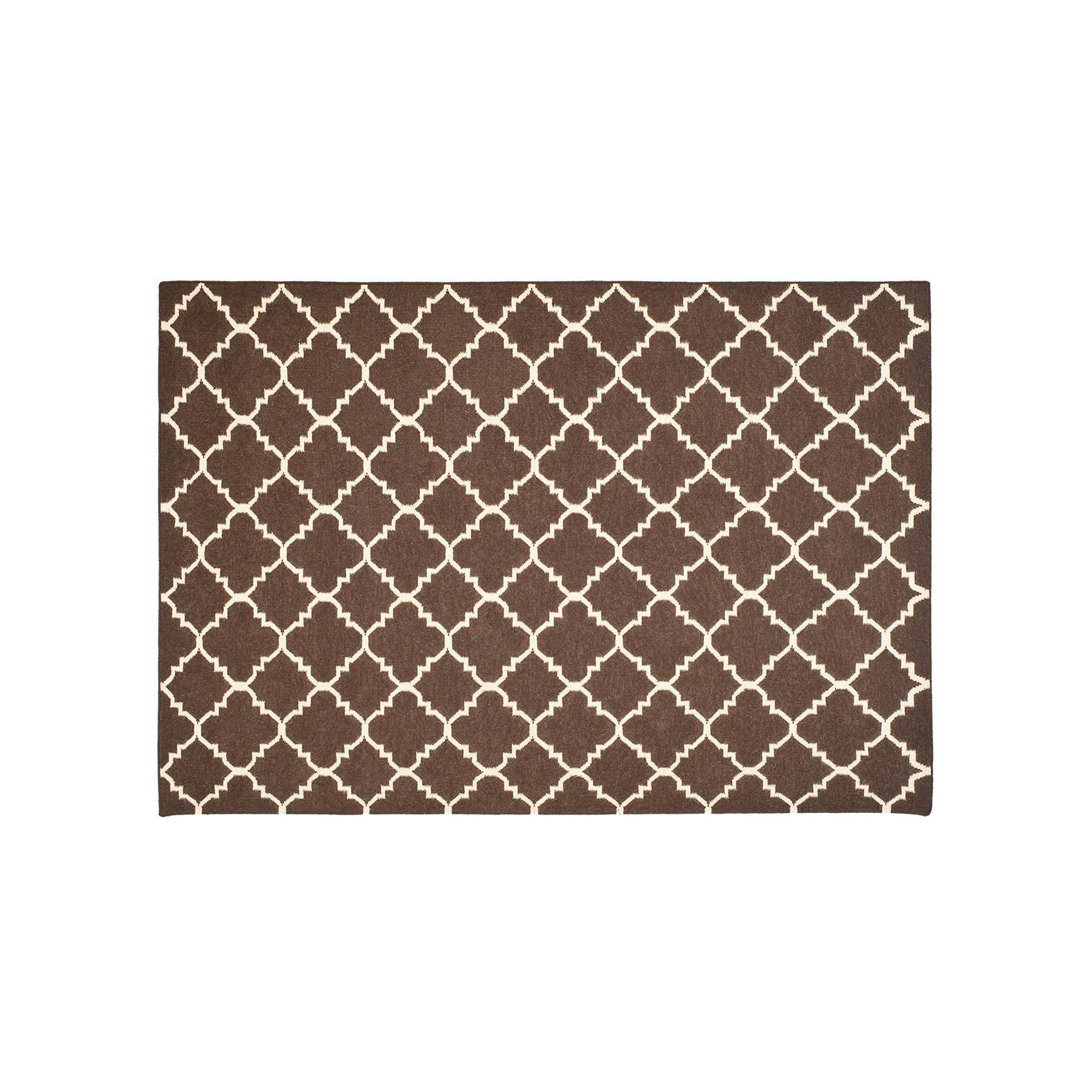 Safavieh Dhurries Diamond Quatrefoil Handwoven Flatweave Wool Rug, Brown Iv