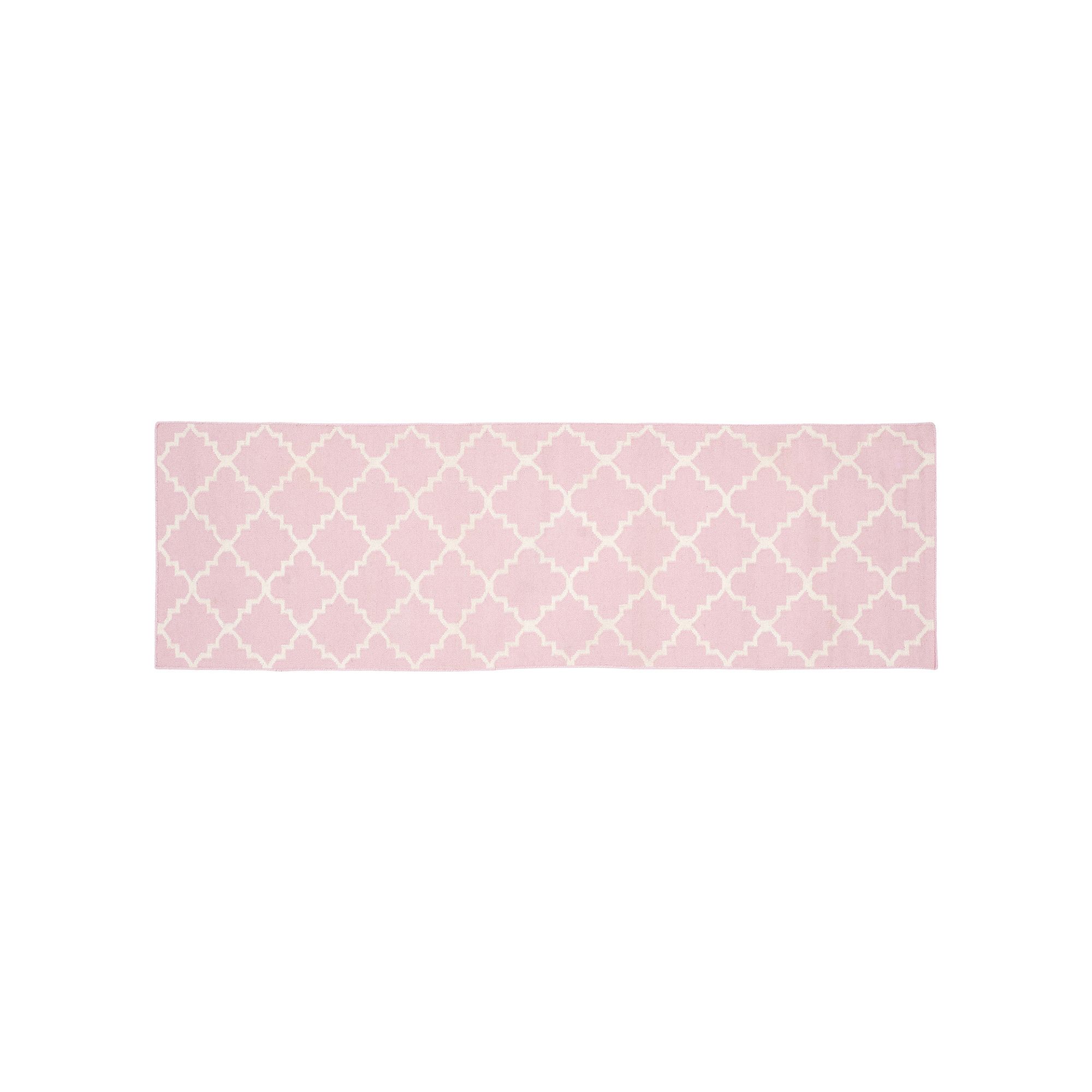 Safavieh Dhurries Diamond Quatrefoil Handwoven Flatweave Wool Rug, Pink Ivo