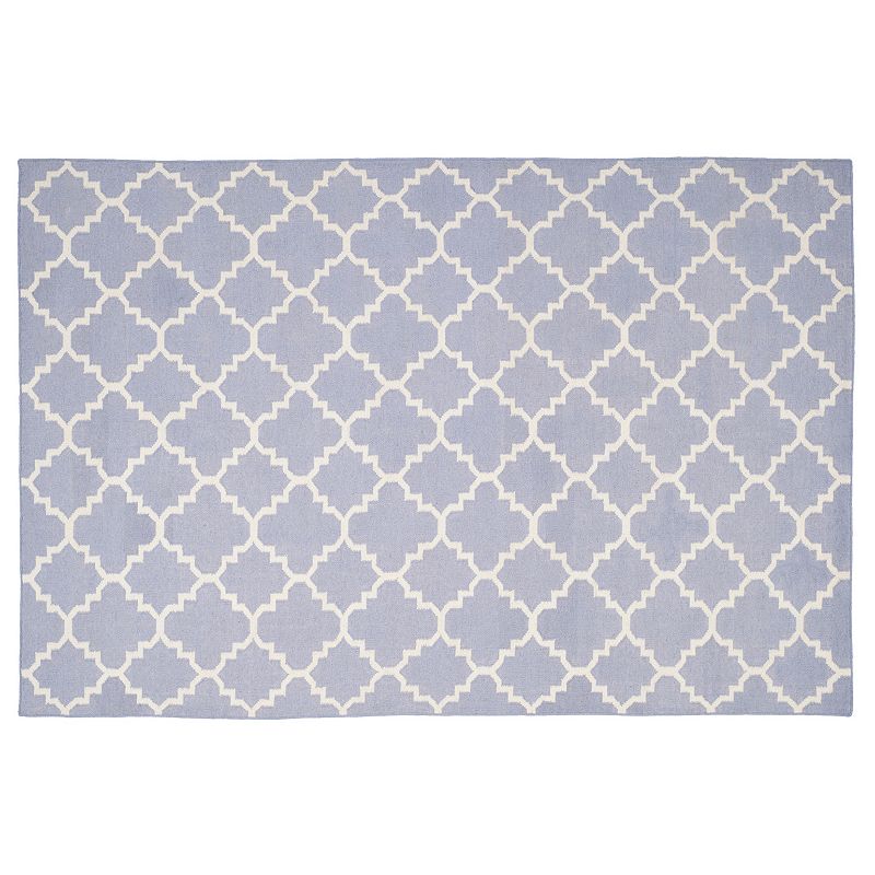 Safavieh Dhurries Diamond Quatrefoil Handwoven Flatweave Wool Rug, Purple, 5X8 Ft