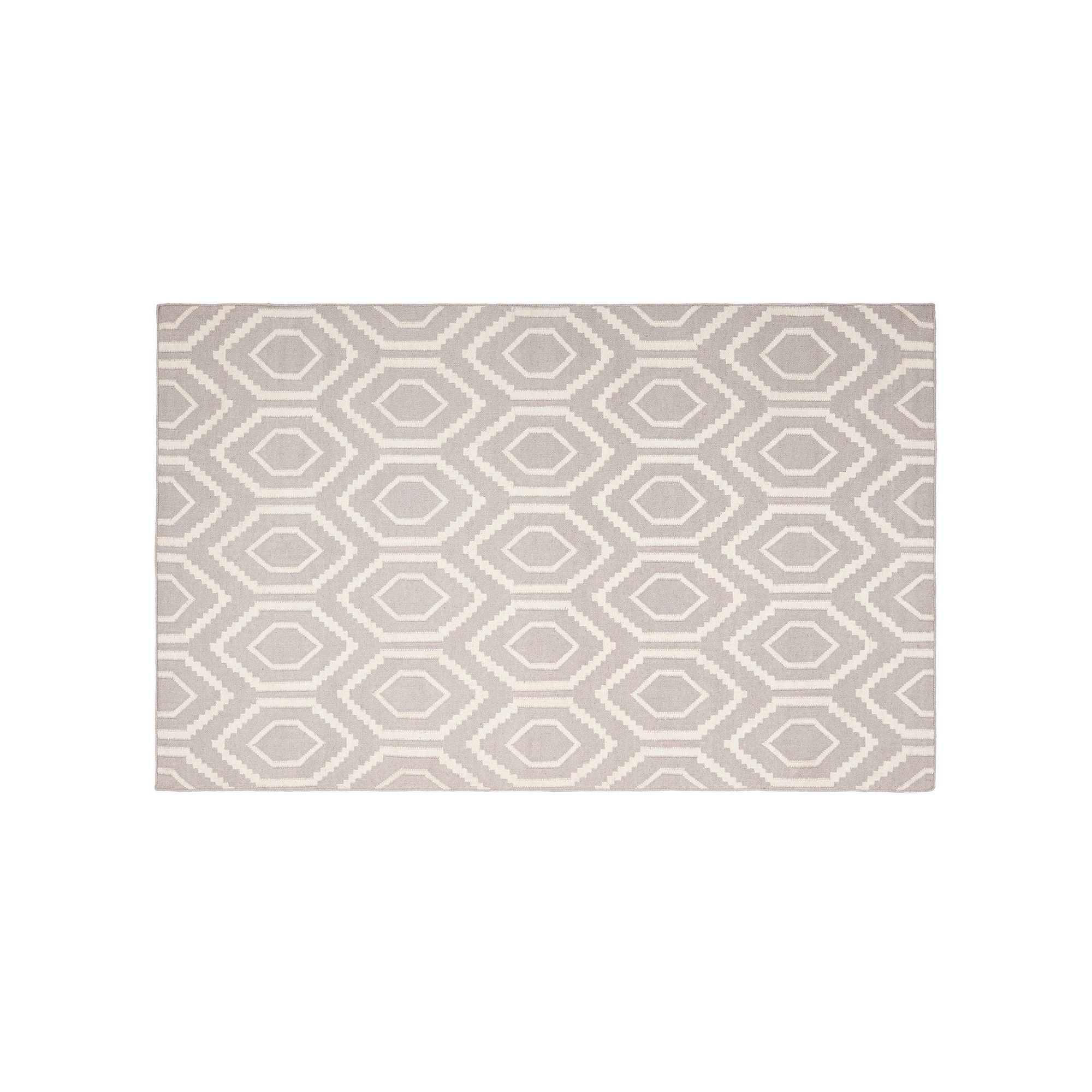 Safavieh Dhurries Flat Hex Handwoven Flatweave Wool Rug, Gray Ivory