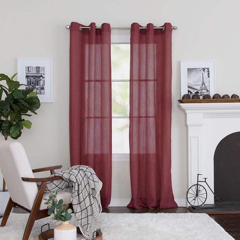 Miller Curtains 1-Panel Preston Window Curtain  Red  48X95  Merlot
