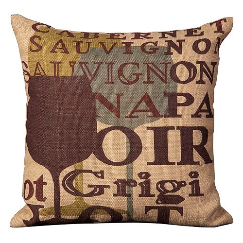 Mina Victory Lifestyles Wine Glass Jute Throw Pillow