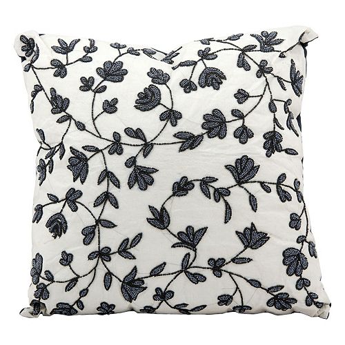 Mina Victory Luminescence Floral Beaded Throw Pillow