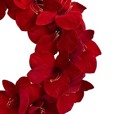 nearly natural Artificial Amaryllis Wreath