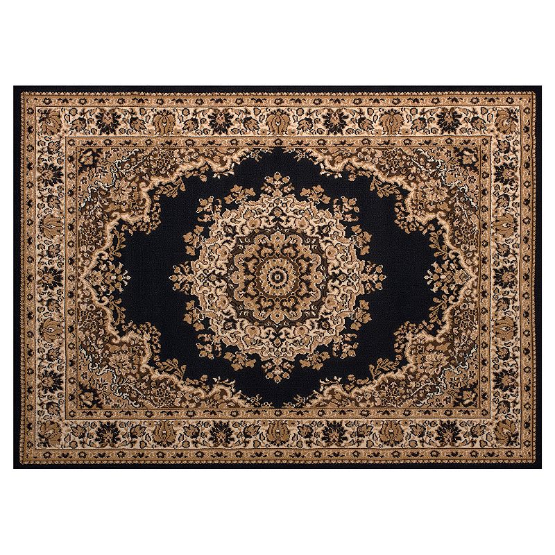 United Weavers Plaza Felicity Area Rug  Medallion Pattern  Black  5 3  x 7 2