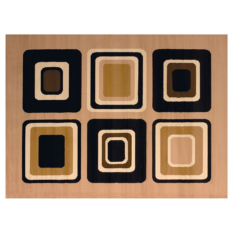 United Weavers Dallas Spaces Geometric Rug, Beig/Green, 8X10.5 Ft