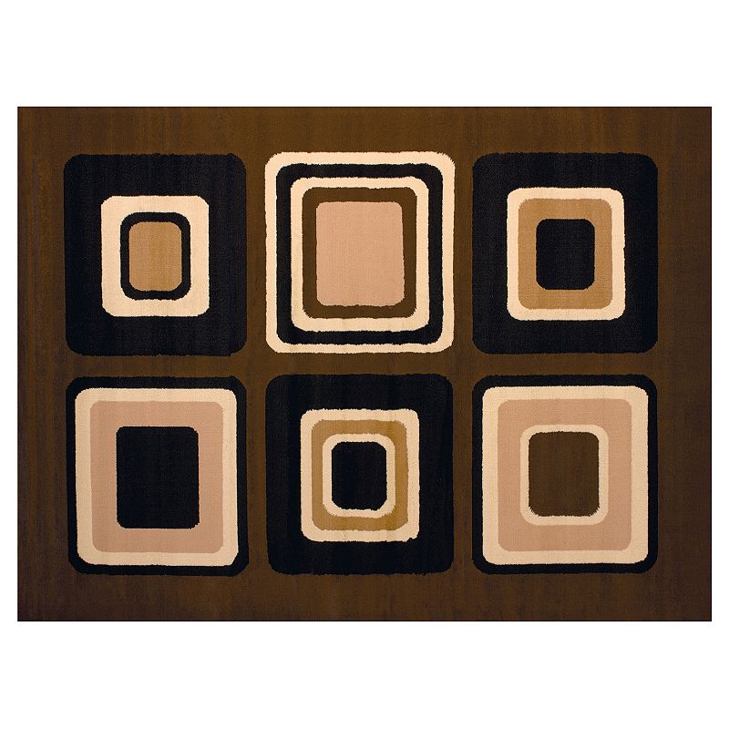 United Weavers Dallas Spaces Geometric Rug, Brown, 8X10.5 Ft