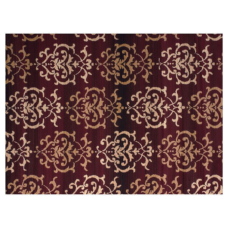 United Weavers Dallas Countess Damask Rug, Red, 8X10.5 Ft