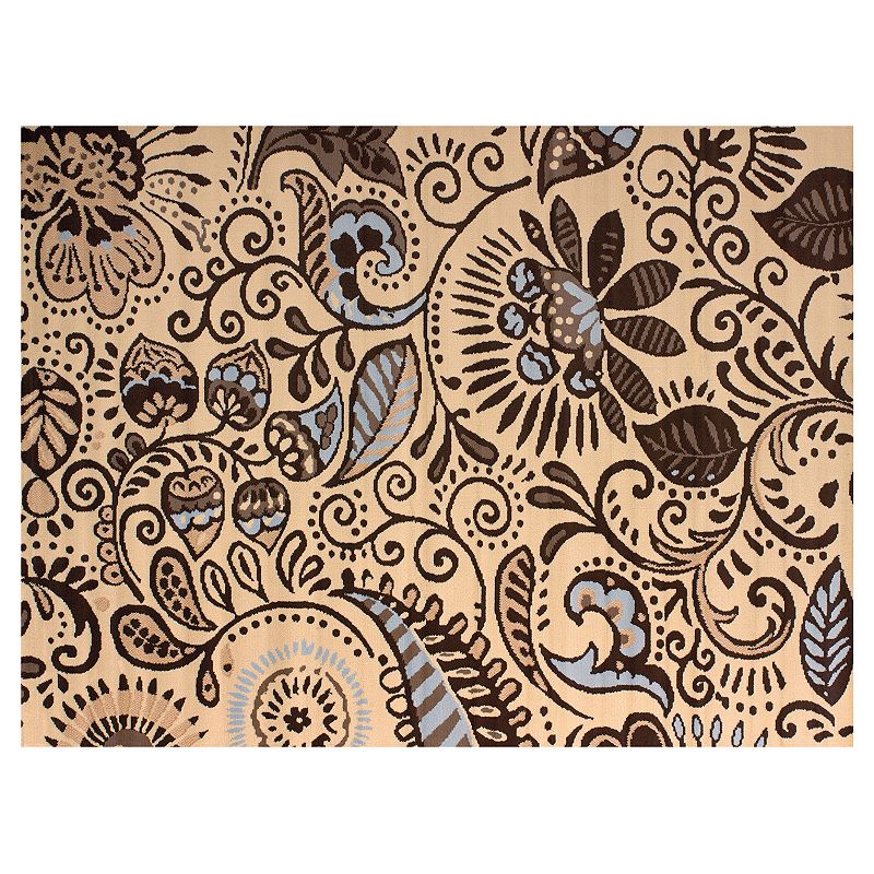 United Weavers Dallas Bandana Floral Rug, Blue, 8X10.5 Ft