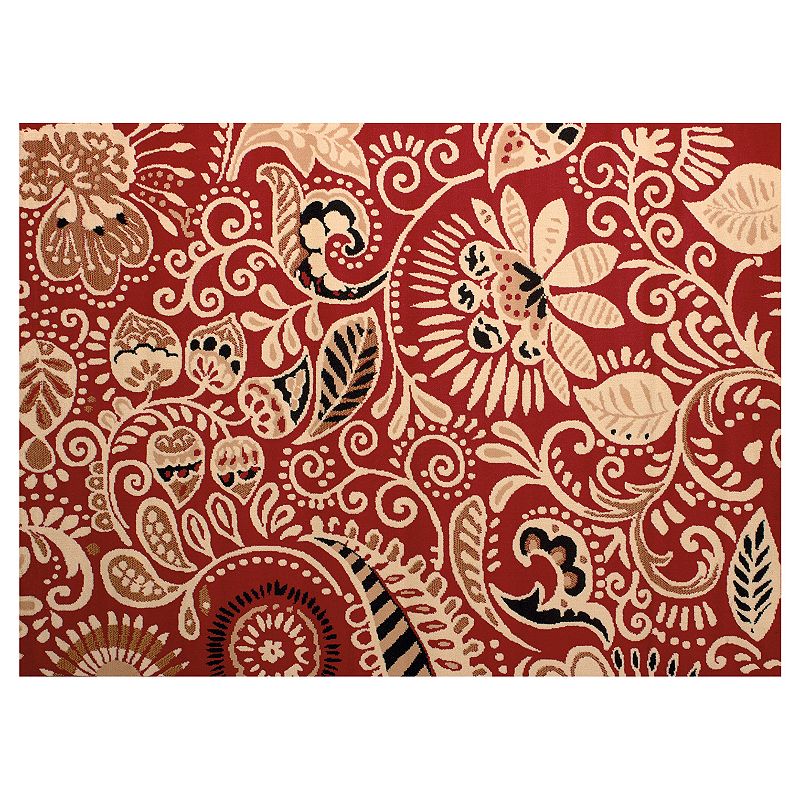 United Weavers Dallas Bandana Floral Rug, Red, 8X10.5 Ft