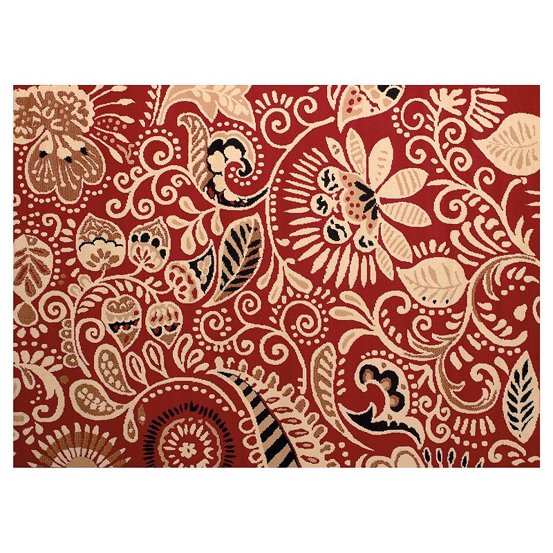 United Weavers Dallas Bandana Floral Rug, Red, 8X10.5 Ft