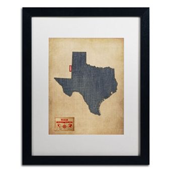 Trademark Global Denim State Classic Framed Canvas Wall Art
